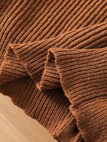 SHEIN Teen Boy Ribbed Texture Knit Cardigan, Casual Collegiate Style, Comfortable & Fashionable, Versatile & Practical, Soft Fabric, Suitable For Daily Wear, School, Outings, Outdoor Activities - Apricot - View 8