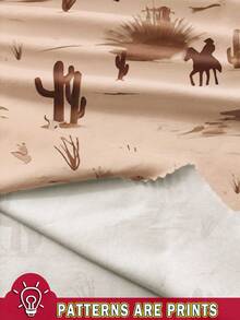 SHEIN EZwear 休闲简约圆领树叶和树枝印花紧身女式吊带背心，适合夏季、度假、音乐节 - 彩色 - 查看 3