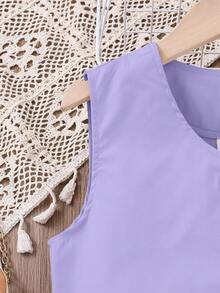 SHEIN 少女上衣，褶裥下摆，优雅两件套