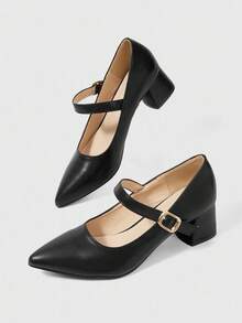 Sleekvia Crystal Heel Pointed Toe High Heels, Fashion Women Shoes For Christmas - Black - View 2