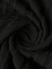 EMERY ROSE 加大码圆领长袖柔软针织条纹拼色不对称拼接上衣和柔软针织条纹直筒裤休闲家居服两件套 - 彩色 - 查看 3