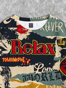 Slaydiva 新款休闲圆领宽松女式运动衫/女式秋装/女式冬装/街头服饰/Y2K 服装/外出装/返校装/复古肖像海报马赛克图案 - 彩色 - 查看 4