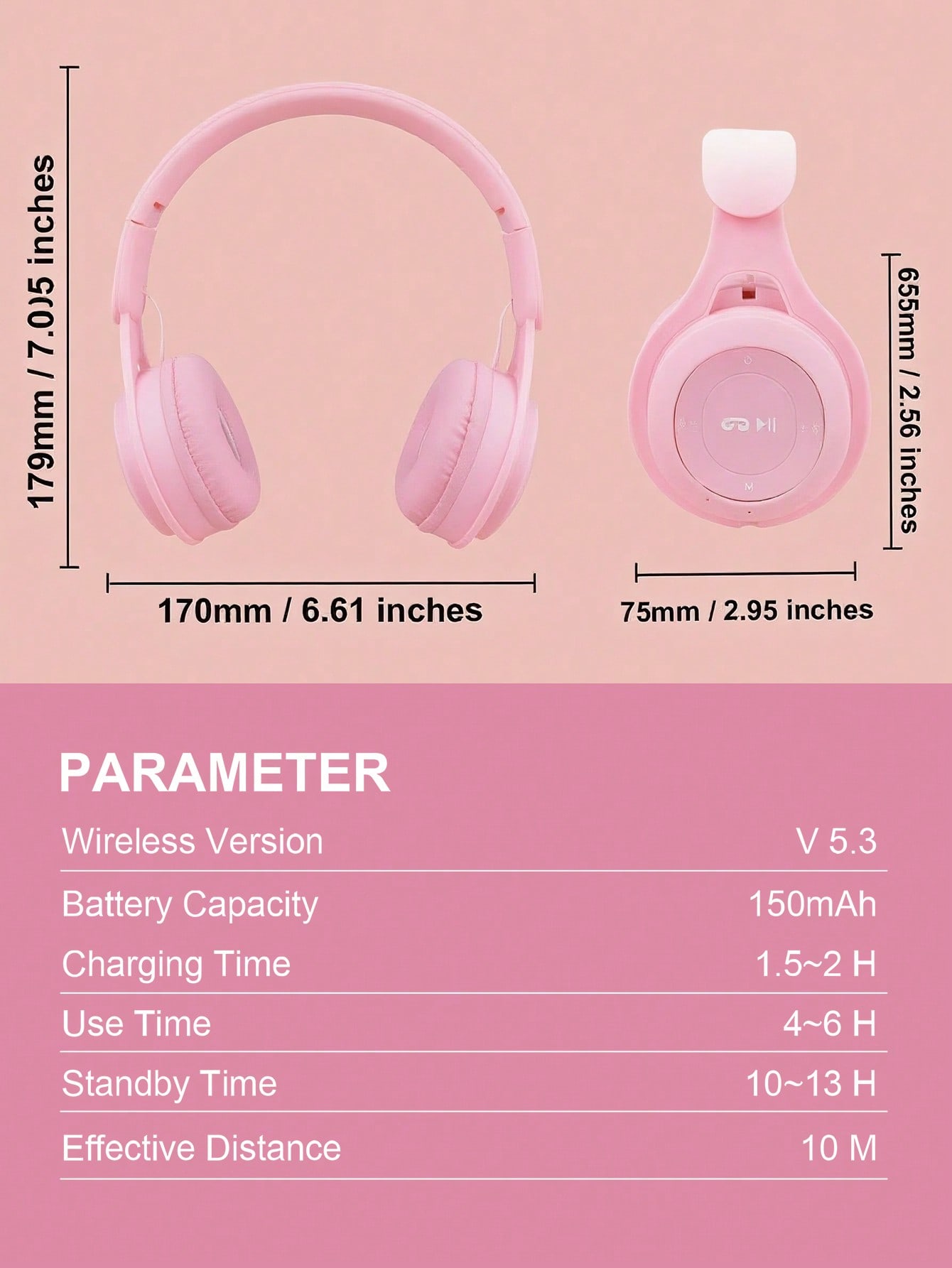 سماعات رأس لاسلكية ماكارون قابلة للطي – صوت جهير ع...