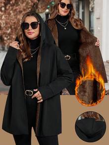 SHEIN Clasi 大码休闲保暖连帽夹克，秋冬 - 彩色 - 查看 10