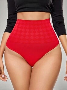 Hochelastische formende Damenwäsche Einfarbig für die Taille - Rot - Übersicht 5