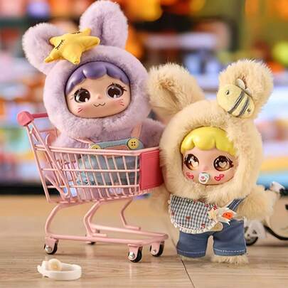 1 pieza Muñeca de esmalte linda Juguete de peluche Material suave Figura de personaje Kawaii Accesorio para bolso Llavero Decoración Regalo para niñas, adolescentes y coleccionistas (Accesorios aleatorios sin relleno de peluche)