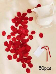 SHEIN 300/150/50/10 pièces Pétales de rose artificiels, pétales rouges faux confettis, pétales de soie pour mariage pour douche nuptiale, faux pétales, décoration de table de la mariée, mariage, panier de demoiselle d'honneur, allée, centre de table