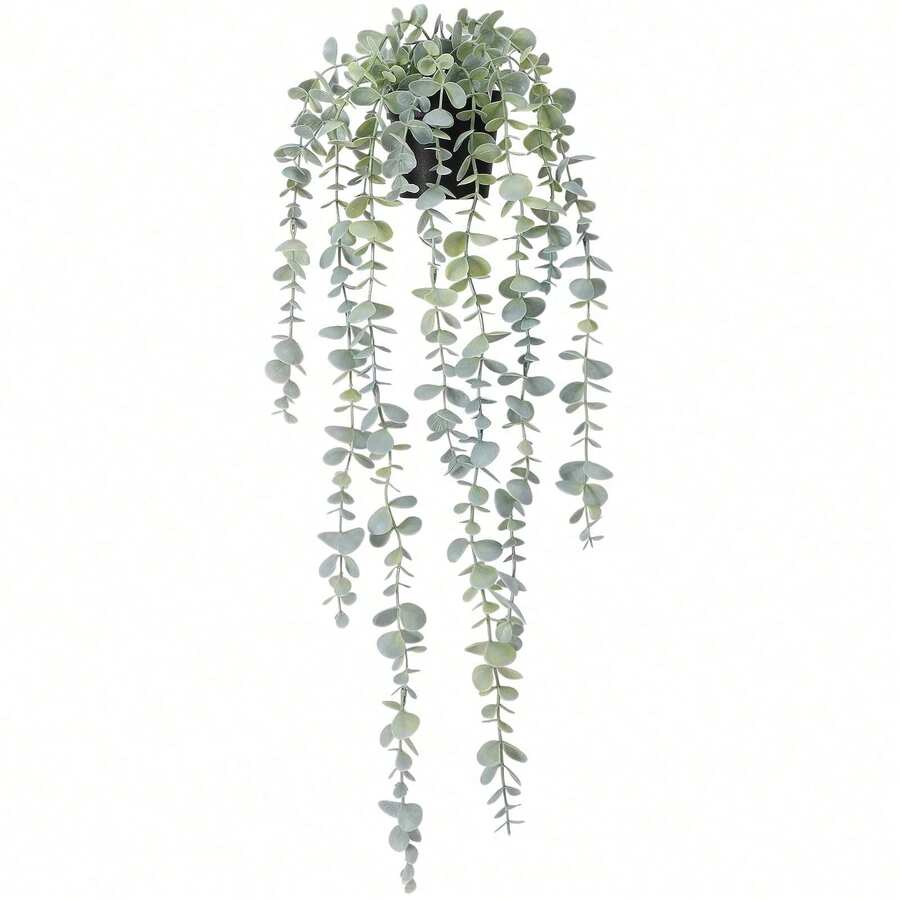 SHEIN 1 pièce Plante artificielle suspendue Faux eucalyptus Plante en pot Plante suspendue pour mur, pièce, maison, intérieur, extérieur, étagère Décoration