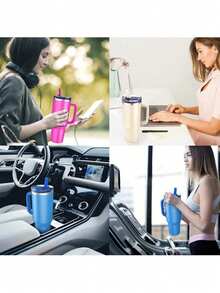 SHEIN 1 件 2 件 40 盎司玻璃杯替换盖 - 防漏翻盖吸管盖，白色、黑色、米色、蓝色、粉色，兼容 40 盎司杯配件 - 彩色 - 查看 6