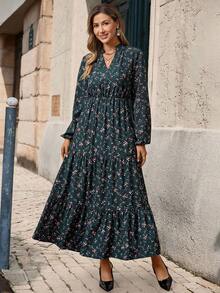 EMERY ROSE Đầm Maxi Tay Dài In Hoa Cổ Chữ V Thường Ngày Đa Năng Cho Nữ - Nhiều màu - Xem 6