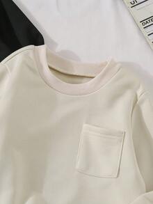 SHEIN Sweatshirt kasual longgar lengan panjang berkerah bulat untuk anak laki-laki, cocok untuk berbagai kesempatan. Baik untuk jalan-jalan sehari-hari maupun sekolah di musim gugur dan musim dingin. - MultiWarna - View 4