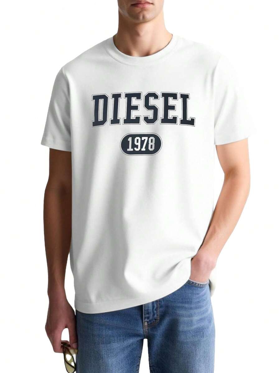 Diesel Men's T-shirts White - Blanco - Ver 1