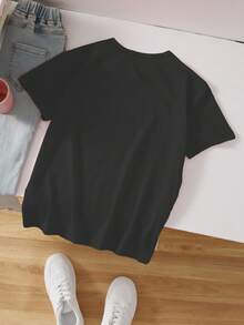 小女孩 1 件趣味熊和口号印花短袖 T 恤熊服装女孩衬衫女孩休闲图案 T 恤