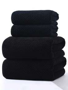 SHEIN 1 件珊瑚绒柔软吸水速干菠萝图案面巾/毛巾成人和情侣适用，家庭日常使用，1 件或 40 英寸 X 80 英寸浴巾，1 件或 80 英寸 X 170 英寸沙滩巾/浴巾，适合美容院家庭浴室