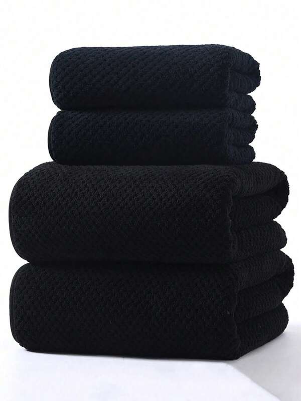 SHEIN 1 件珊瑚绒柔软吸水速干菠萝图案面巾/毛巾成人和情侣适用，家庭日常使用，1 件或 40 英寸 X 80 英寸浴巾，1 件或 80 英寸 X 170 英寸沙滩巾/浴巾，适合美容院家庭浴室