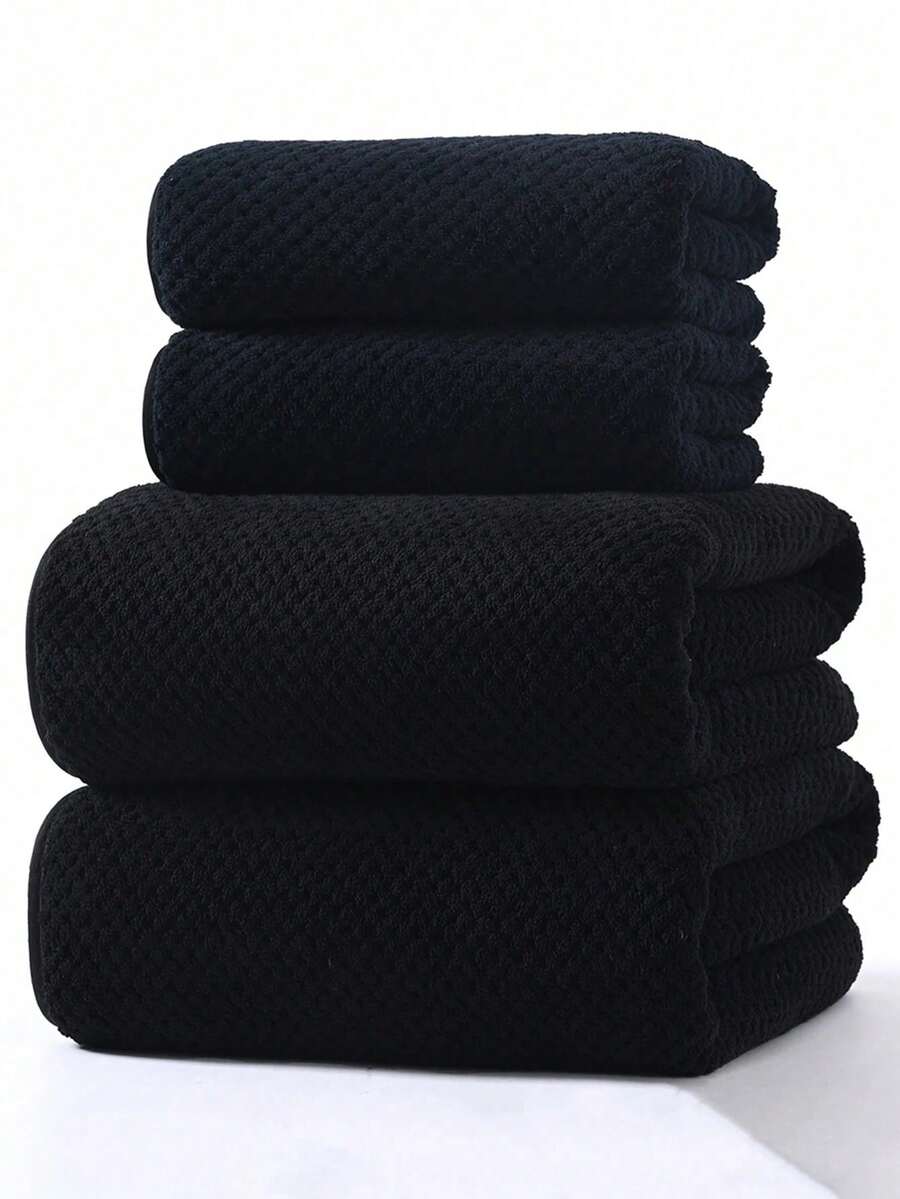 SHEIN 1 件珊瑚绒柔软吸水速干菠萝图案面巾/毛巾成人和情侣适用，家庭日常使用，1 件或 40 英寸 X 80 英寸浴巾，1 件或 80 英寸 X 170 英寸沙滩巾/浴巾，适合美容院家庭浴室