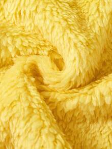 SpongeBob SquarePants | SHEIN Young Girl Cartoon Embroidery Funny Stand Collar Half-Zip Loose Plush Sweatshirt And Pants Set, Autumn/Winter Fall - Yellow - View 4