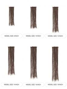 Boho Braids Loc Extensions 真人发 10 股永久性辫子接发 真人发 8 英寸 - 20 英寸 向上 0.6 厘米 向下 0.4 厘米宽 100% 永久性真人发接发 可染色 漂白 卷曲 手工 Loc Extensions 男女通用 棕色 - S4 - 查看 8