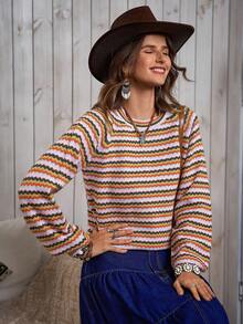 LanaWest 女士度假休闲多色条纹套头衫 - 彩色 - 查看 6
