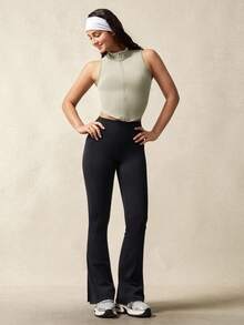 VARSIVA 女式休闲纯色立领运动背心 - 淺灰色 - 查看 7