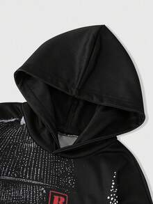ROMWE MEN Street Life Men's Casual Graphic Print Hoodie, Autumn/Winter - Multicolor - View 3