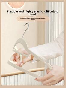 SHEIN 1pc/10pcs/20pcs Black, White, Pink, Gray Plush Clothes Hanger For Home Use, With No Trace, Anti Shoulder Corner, Anti Slip, Unable To Lift Bags, Clothes Drying Support, Organizer, Dry And Wet Dual-Use