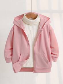 Cute Pink Sweatshirt For Young Girls, Fresh Sky Blue Tie-Dye, Casual Loose Round Neck Comfortable Daily Wear Long Sleeve Hooded Sweatshirt, Suitable For Autumn And Winter, Easy And Comfortable, Autumn Layering, Fashionable Casual Wear, Pattern, Back To School, Autumn, Homecoming Fall