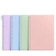 SHEIN 1PC 2PCS 4PCS A4 A5 B5 Spiral Notebook Set - 60 Sheet Coil Bound Writing Notebooks In 4 Colors For School Office Journaling, Teacher's Day Graduation Gift - Multicolor - View 4
