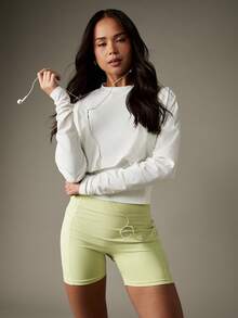 MISSGUIDED Active High Waisted Cycling Shorts For Athletic Training And Workout Sessions - Mint Green - View 2