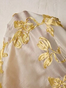MOTF PREMIUM JACQUARD FLORAL PLEATED SKIRT - Apricot - View 8