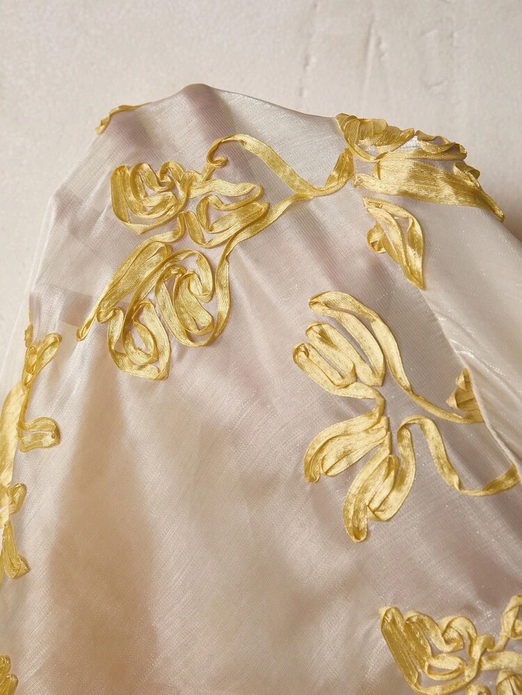 JACQUARD FLORAL PLEATED SKIRT