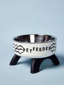 Zazumi Stainless Steel Pet Food Bowl With Cute Pattern And Embossed Design, Anti-Spill, Non-Slip, Suitable For Small Cats, Dogs And Small Pets For Drinking And Eating