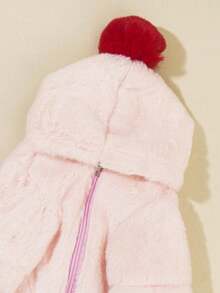 PETSIN 1pc Pet Christmas Fluffy Zipper Jacket - Pink - View 3