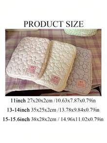 SHEIN 1 件韩国刺绣泡泡花笔记本电脑包，适用于 11/13/15 英寸平板电脑，超柔软舒适内套，学校电脑收纳包 - 彩色 - 查看 6