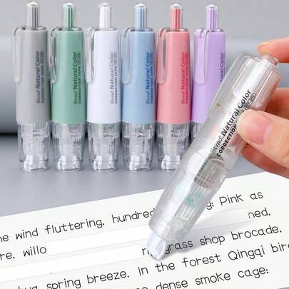 SHEIN 1 件装字母图形修正带，抗撕裂，即时顺滑，大容量修正带，多功能必备办公室工作学习用品，无刺激，日常使用