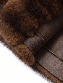 DAZY 厚绒毛领优质女士冬季外套夹克蓬松大衣 - 棕色 - 查看 13