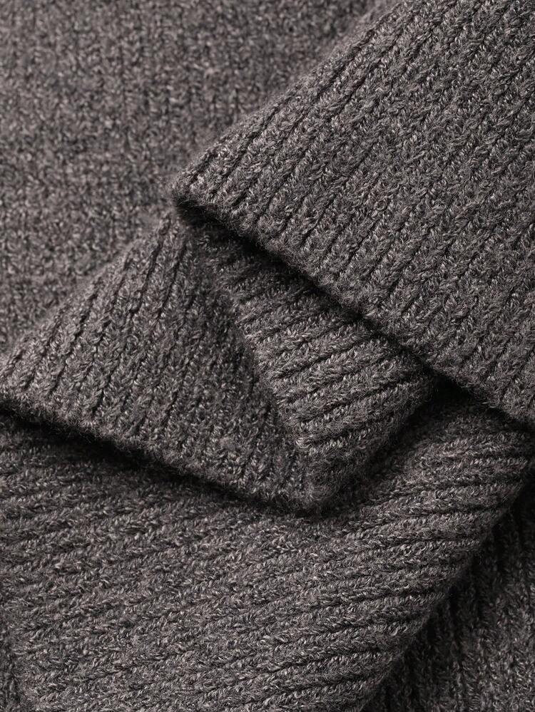 Dazy Plus Plus Size Women Elegant Solid Color Off-Shoulder Pullover Sweater, Suitable For Party, Autumn