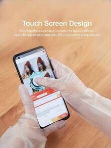 50/100/200PCS TPE Gloves Transparent Thickened Powder Free Anti Static For Kitchen Household Cleaning Pet Care Beauty Hairdressing Painting Home Supplies - White - View 6