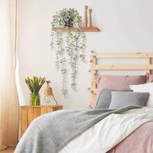 SHEIN 1 pièce Plante artificielle suspendue Faux eucalyptus Plante en pot Plante suspendue pour mur, pièce, maison, intérieur, extérieur, étagère Décoration