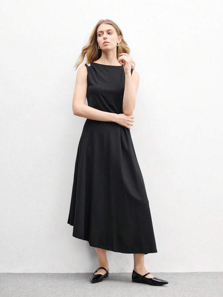 CUCCOO BIZCHIC Women's Pointed Toe Mary Jane Flats With Buckle Strap, Black