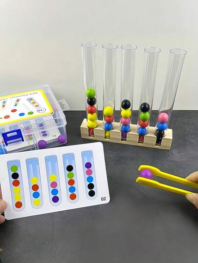 Zazumi Color Matching Toy For Children Montessori Board Toy For Ages 3 And Up Tweezers For Fine Motor Skills And Color Recognition Early Education E-Learning Montessori Toy Educational Tweezers Training Montessori Toy Montessori Game