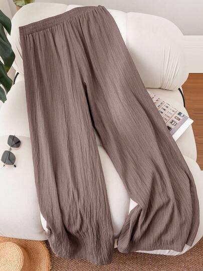 CosyJoli Plus Size Women's New Spring Summer Business Casual Woman Beach Valentine Day Style Fashion Commuting Elegant Wide-Leg Trousers, Beach Vacation College Students Valentines Summer Pants