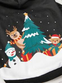 PETSIN 1pc Pet Snowman With Hat Design Hoodie, Christmas Theme - Multicolor - View 4
