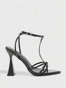 CUCCOO SZL Women's Fashionable Sexy Elegant Pointed Toe High Heel Sandals - Black - View 3