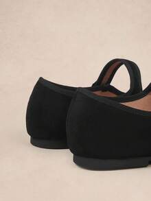 Rosivie Giày bệt nữ đế vuông mũi vuông kiểu Pháp mới mùa hè 2025, quai dệt rỗng màu đen, thoáng khí, thoải mái - màu đen - Xem 3