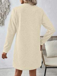 EMERY ROSE 女士休闲常规长袖圆领宽松连衣裙