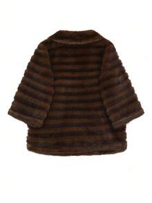 DAZY 厚绒毛领优质女士冬季外套夹克蓬松大衣 - 棕色 - 查看 10