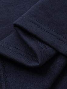 DAZY 儿童秋季服装，男童抓绒卫衣，休闲宽松字母印花街头风，秋季 - 藏蓝色 - 查看 8