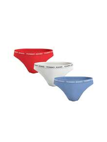Tommy Hilfiger 3 Pack Women's Briefs - Red and Blue and White - View 1
