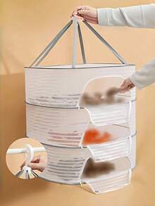 SHEIN Foldable Drying Net With Insect Barrier Cover - Stainless Steel Frame Multi-Purpose Mesh Rack For Balcony Patio Garden Laundry & Produce Space Saving Quick Setup